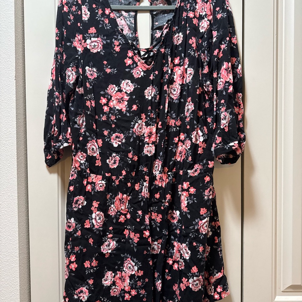 Floral Black and Pink Women's Torrid Romper